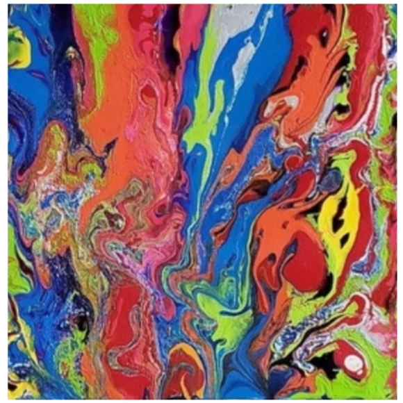 Hand Crafted Abstract Design Textured 12x12 Inches Canvas Picture - Picture 4 of 4